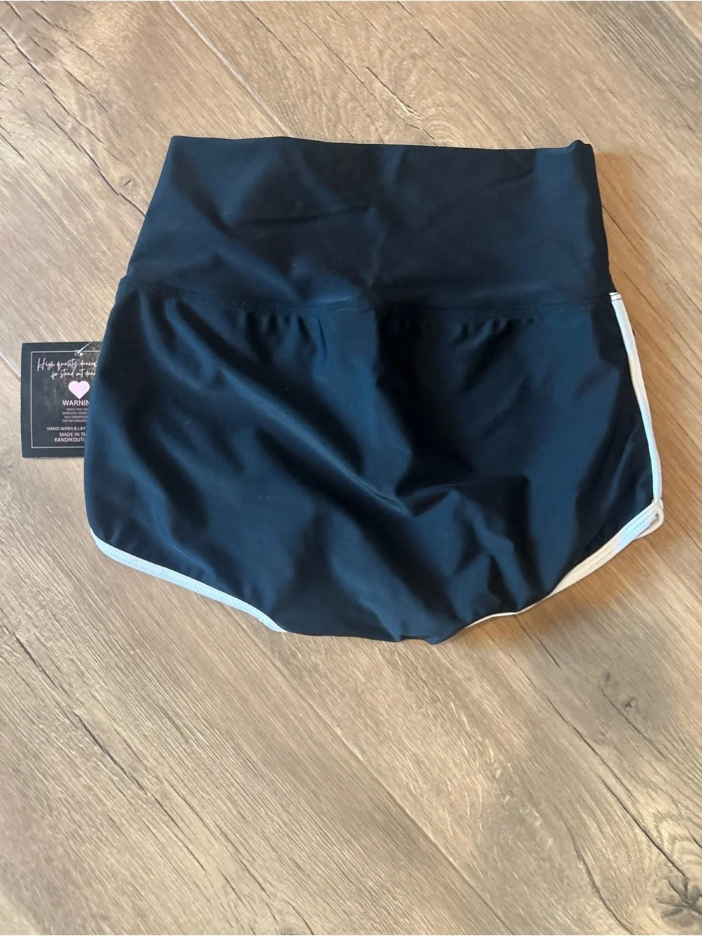 Kandi Kouture Black Athletic Shorts with white Trim